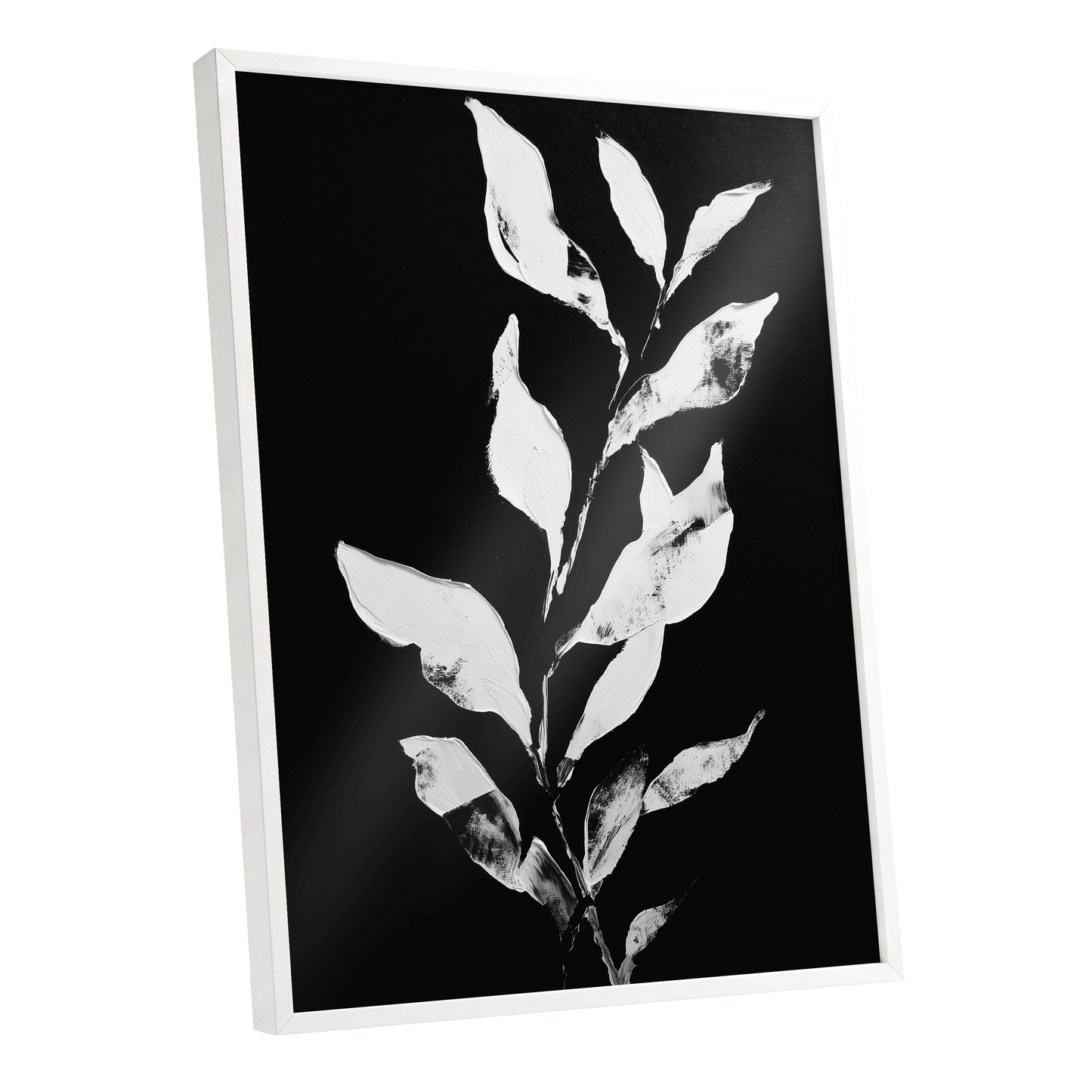 Nocturne Leaves – white framed poster option