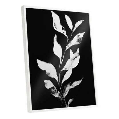 Nocturne Leaves – white framed poster option