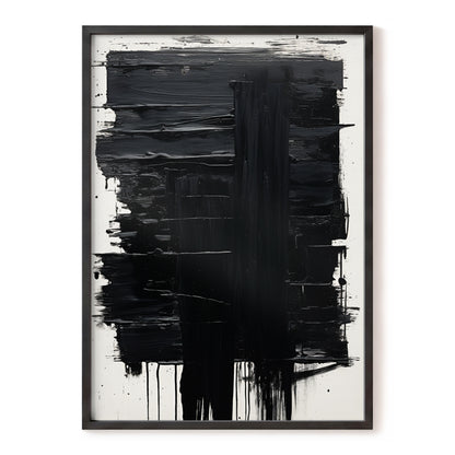 Noir Foundations, black, white, gray abstract wall art, front artwork view