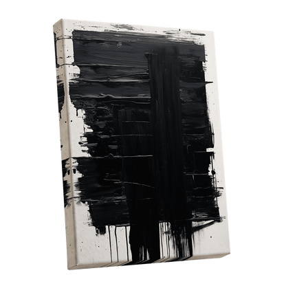 Noir Foundations, black, white, gray abstract wall art shown as a stretched canvas wall art