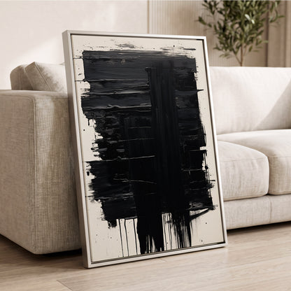 Noir Foundations, black, white, gray abstract wall art displayed in a styled interior, gallery view 2