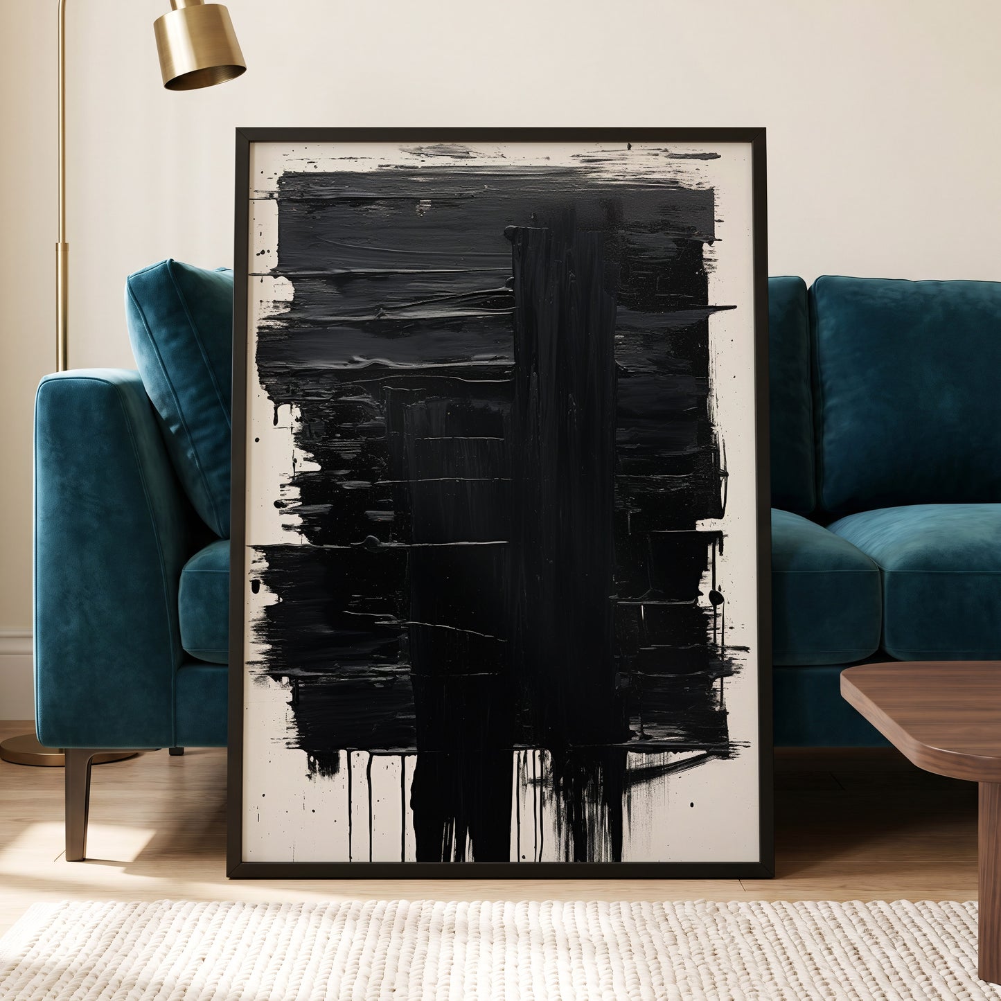 Noir Foundations, black, white, gray abstract wall art displayed in a styled interior, gallery view 6