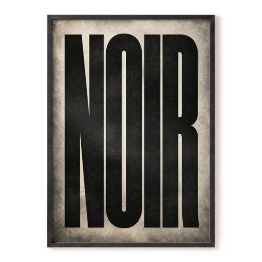 Noir in Contrast, black, beige, gray minimalist wall art, front artwork view