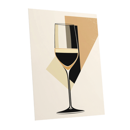 Noir Wine Geometry, black, beige, gold minimalist wall art shown as a unframed poster wall art print