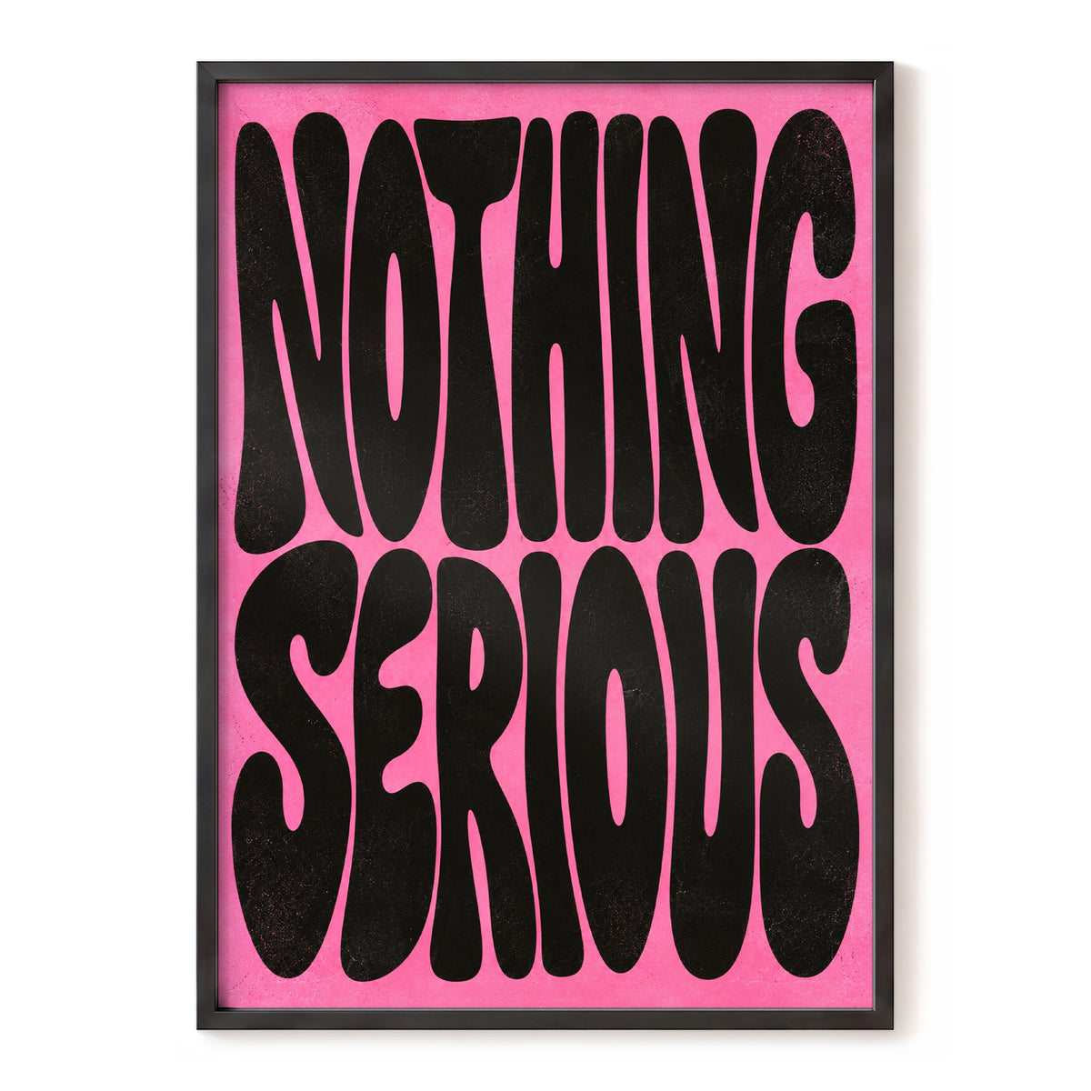 Nothing Serious, pink, black abstract wall art, front artwork view