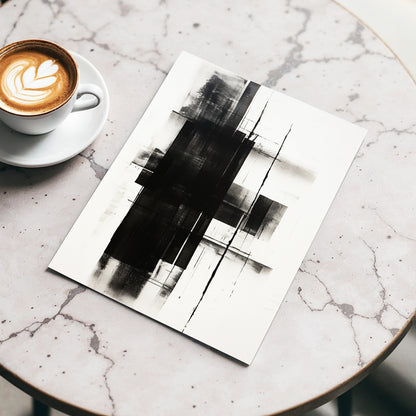 Obsidian Framework, black, white abstract wall art displayed in a styled interior, gallery view 3