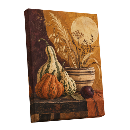 Ochre Harvest, orange, beige, brown nature wall art shown as a stretched canvas wall art