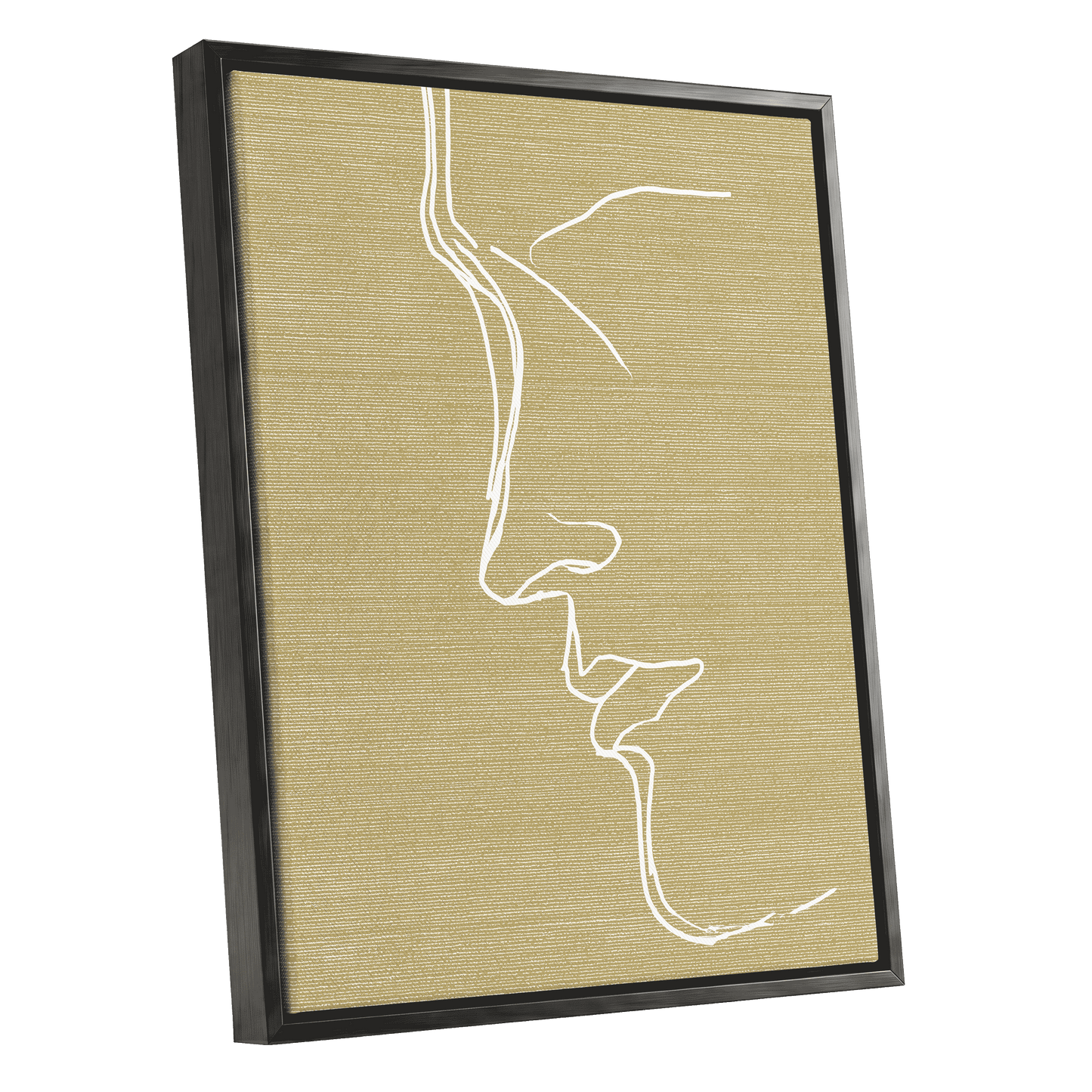 Ochre Profile Line – black framed canvas option