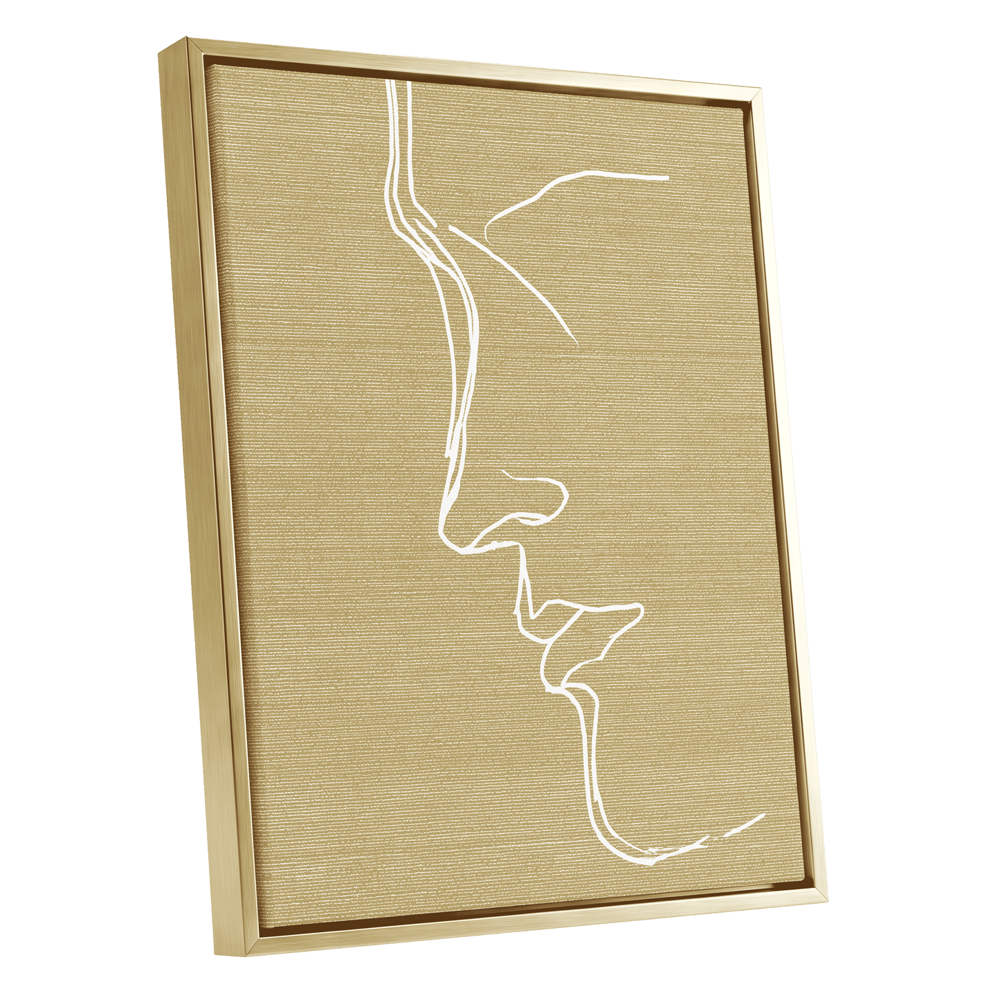 Ochre Profile Line – gold framed canvas option