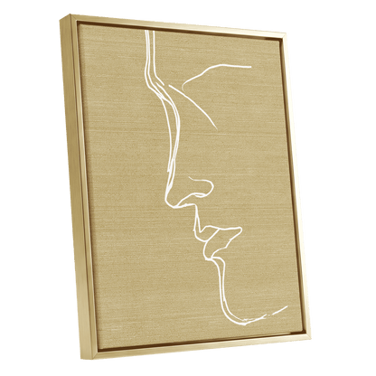 Ochre Profile Line – gold framed canvas option