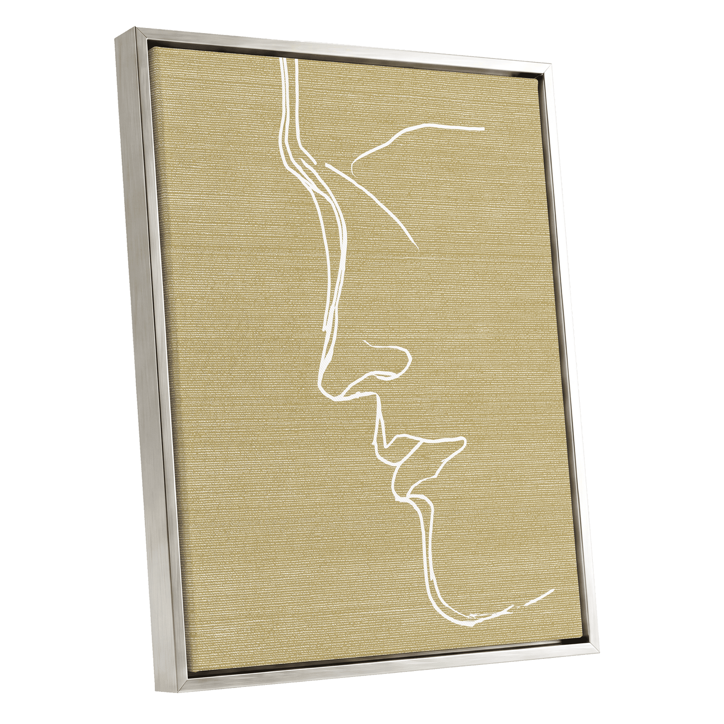 Ochre Profile Line – silver framed canvas option