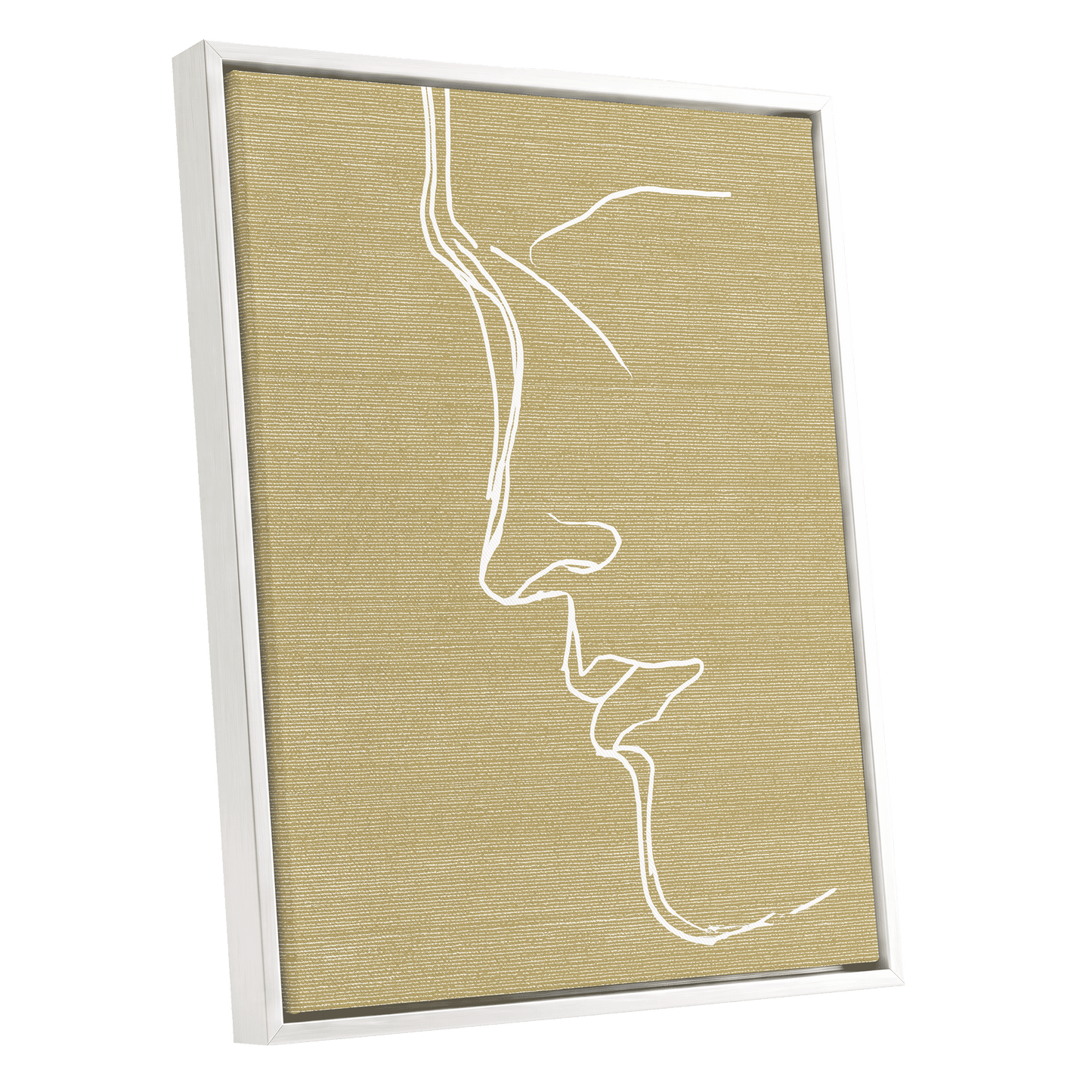 Ochre Profile Line – white framed canvas option