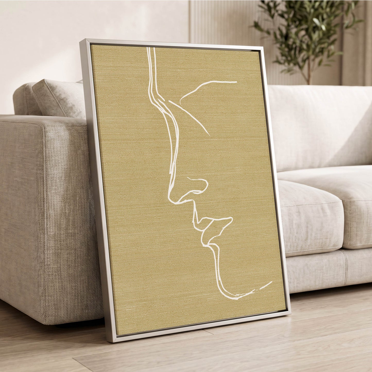 Ochre Profile Line – wall art displayed in a styled interior, gallery view 2
