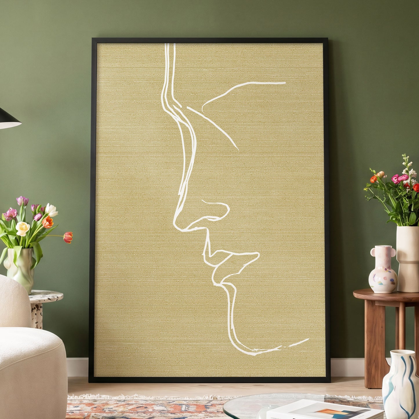 Ochre Profile Line – wall art displayed in a styled interior, gallery view 4