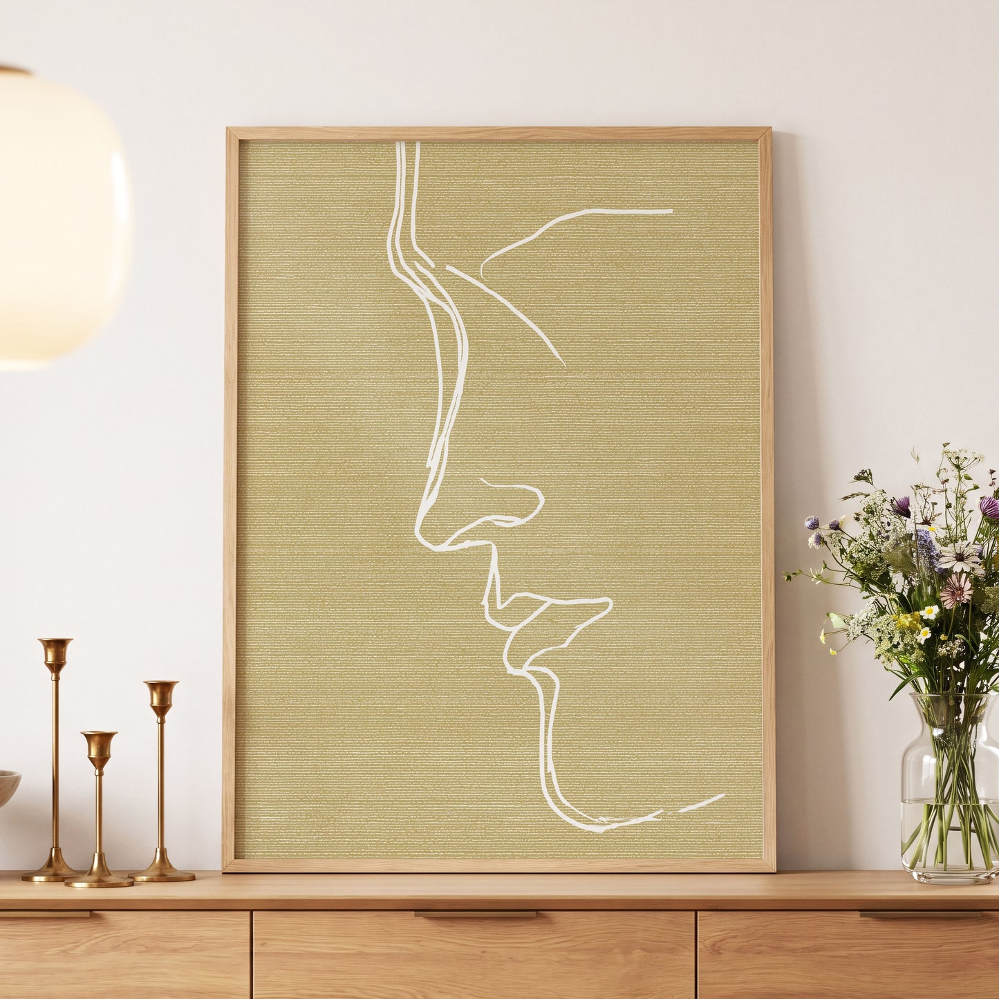 Ochre Profile Line – wall art displayed in a styled interior, gallery view 6