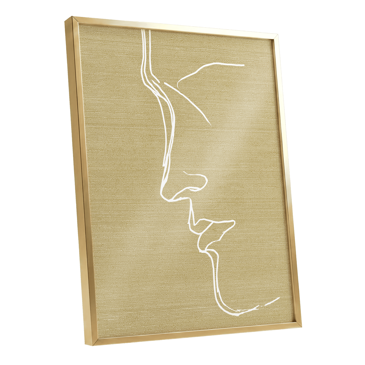 Ochre Profile Line – gold framed poster option