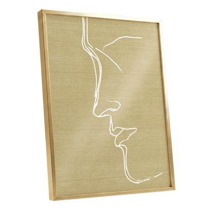 Ochre Profile Line – gold framed poster option