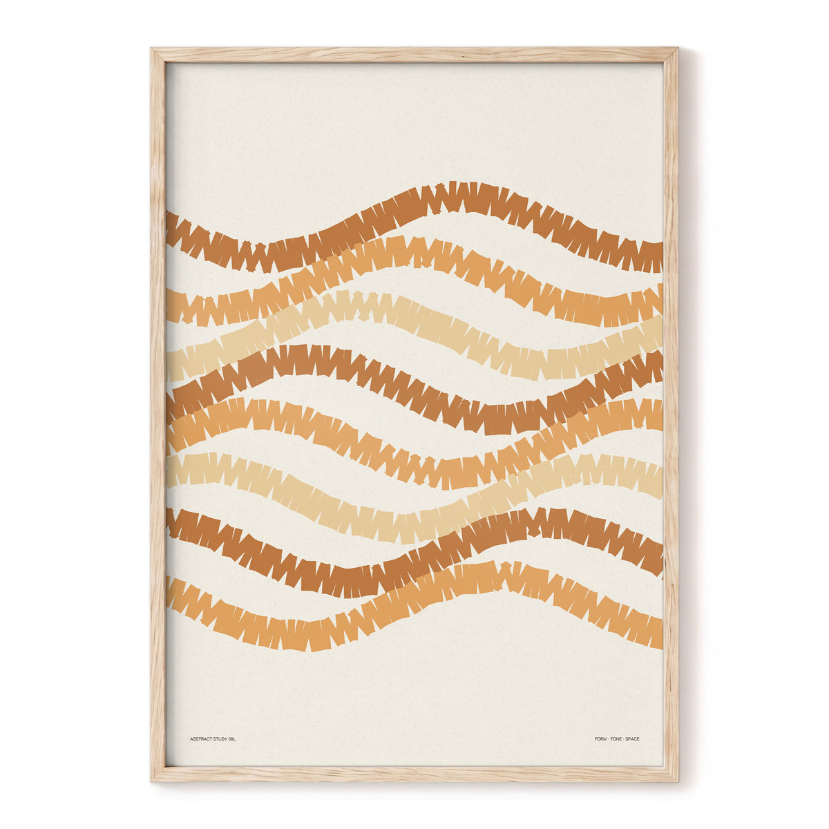 Ochre Tides, beige, brown, orange abstract wall art, front artwork view