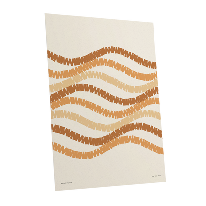 Ochre Tides, beige, brown, orange abstract wall art shown as a unframed poster wall art print