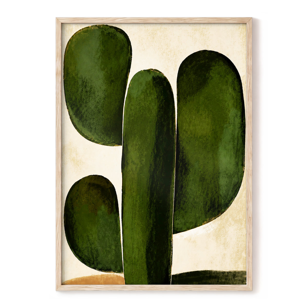 Olive Ascent, green, beige, black nature wall art, front artwork view