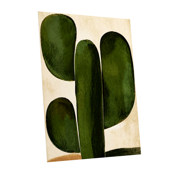 Olive Ascent, green, beige, black nature wall art shown as a unframed poster wall art print