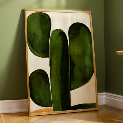 Olive Ascent, green, beige, black nature wall art displayed in a styled interior, gallery view 2