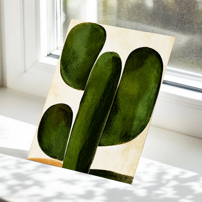 Olive Ascent, green, beige, black nature wall art displayed in a styled interior, gallery view 5