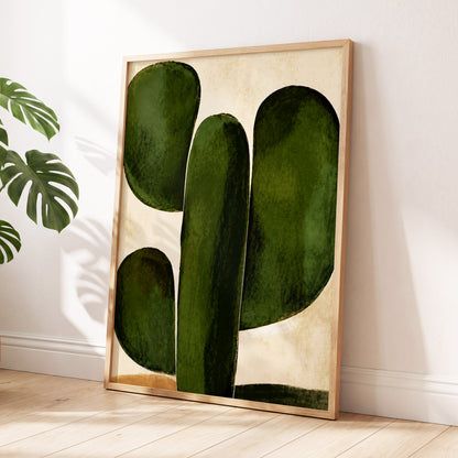 Olive Ascent, green, beige, black nature wall art displayed in a styled interior, gallery view 6