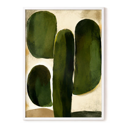 Olive Contours, green, beige, black abstract wall art, front artwork view