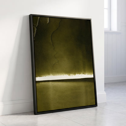 Olive Interval, green, black, white abstract wall art displayed in a styled interior, gallery view 8