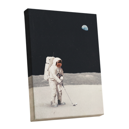 One Small Swing, black, white, gray minimalist wall art shown as a stretched canvas wall art