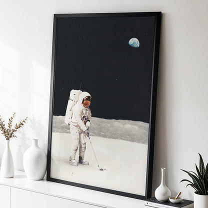 One Small Swing, black, white, gray minimalist wall art displayed in a styled interior, gallery view 2