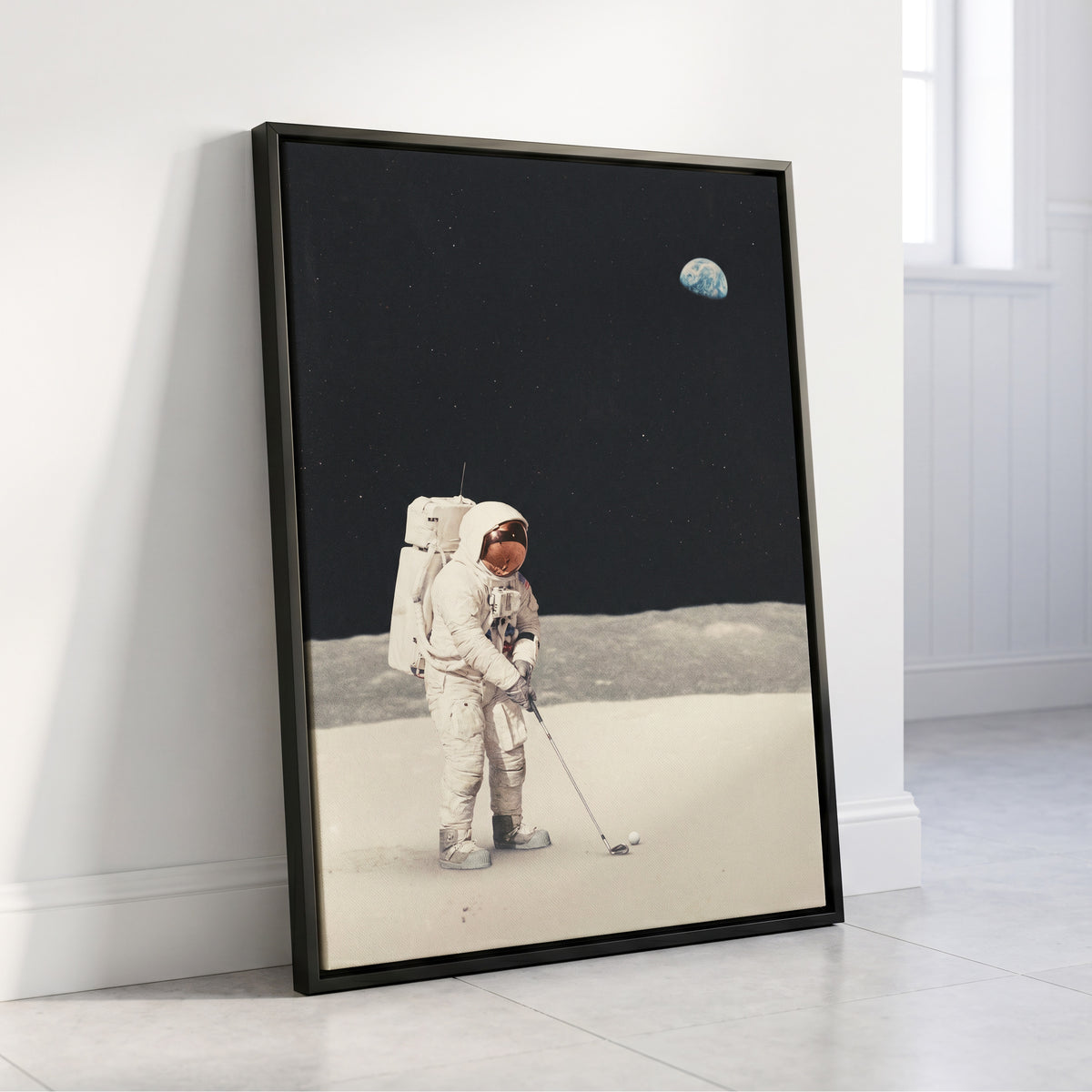 One Small Swing, black, white, gray minimalist wall art displayed in a styled interior, gallery view 4