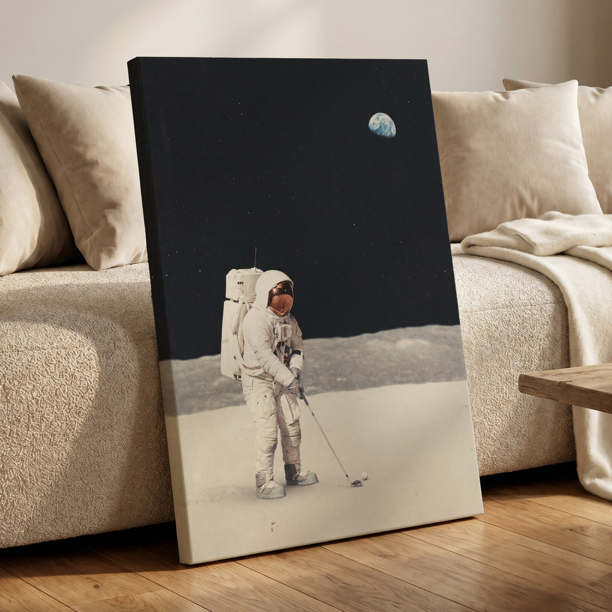One Small Swing, black, white, gray minimalist wall art displayed in a styled interior, gallery view 7