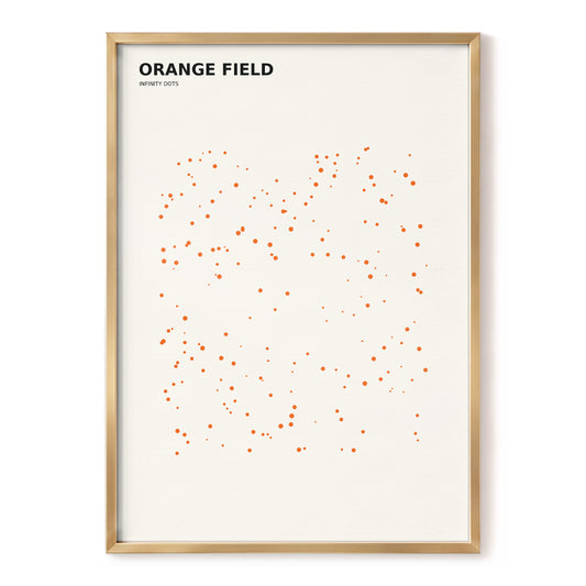 Orange Constellations, beige, orange, black minimalist wall art, front artwork view