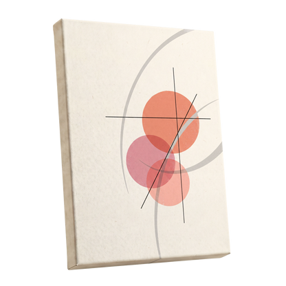 Orbit in Blush, pink, beige, gray abstract wall art shown as a stretched canvas wall art