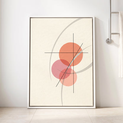 Orbit in Blush, pink, beige, gray abstract wall art displayed in a styled interior, gallery view 2