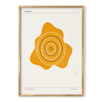 Orbit of Form, orange, beige, black abstract wall art, front artwork view