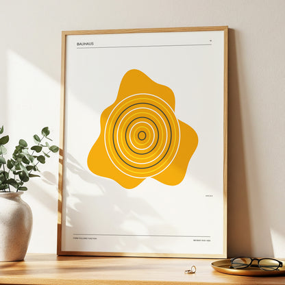 Orbit of Form, orange, beige, black abstract wall art displayed in a styled interior, gallery view 2