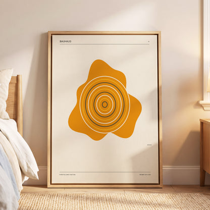 Orbit of Form, orange, beige, black abstract wall art displayed in a styled interior, gallery view 5