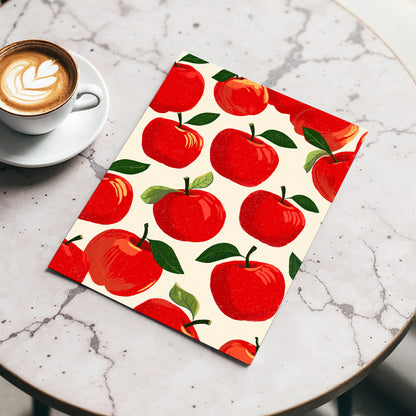 Orchard Chorus, red, green, beige nature wall art displayed in a styled interior, gallery view 3