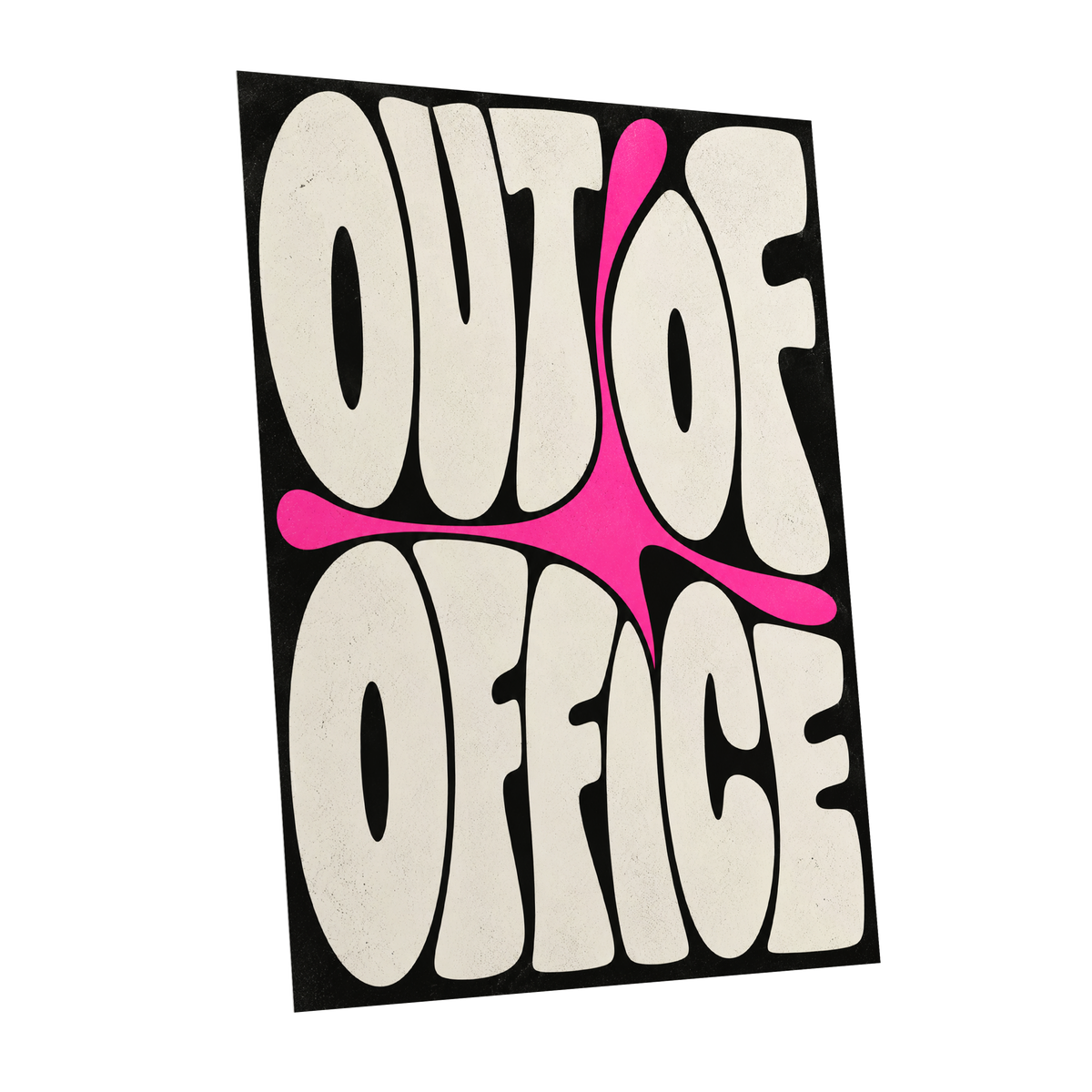 Out of Office Pop, black, beige, pink abstract wall art shown as a unframed poster wall art print