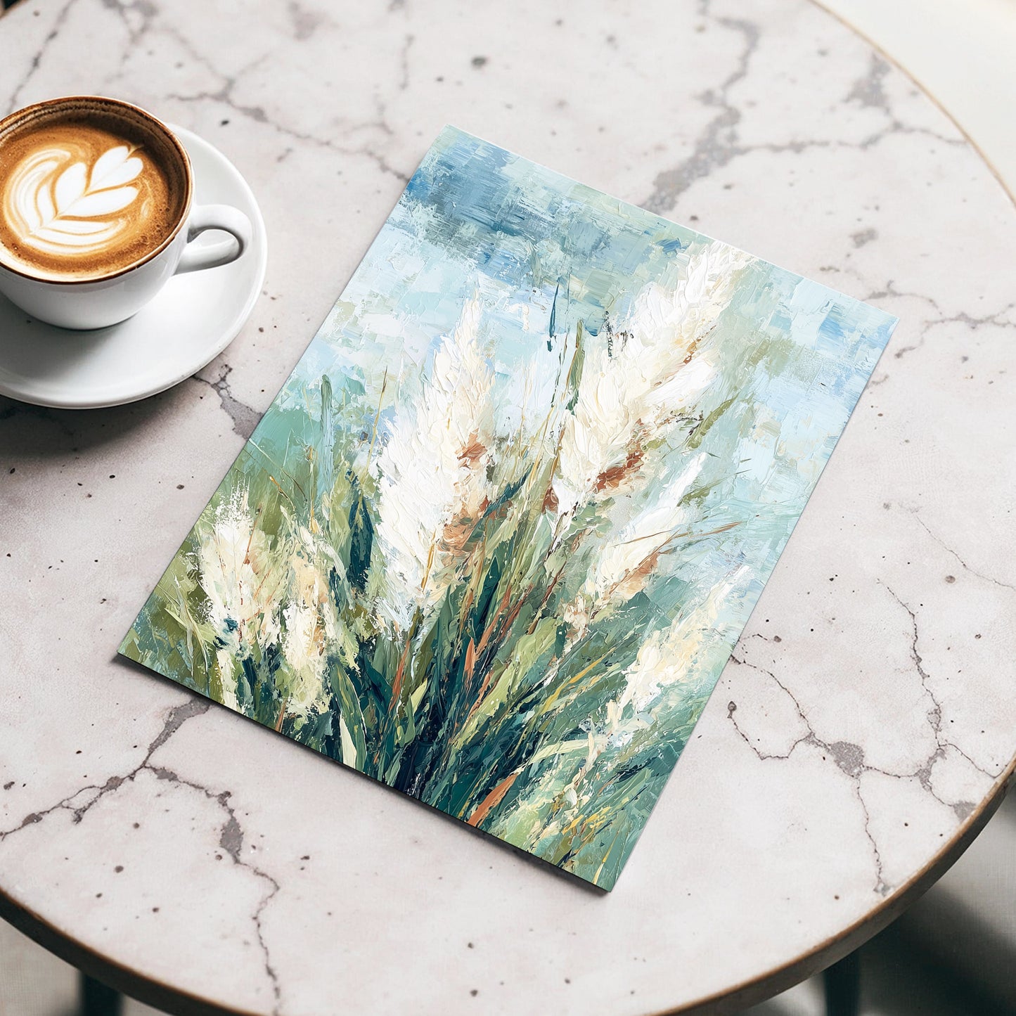 Pale Meadow Plumes – wall art displayed in a styled interior, gallery view 3