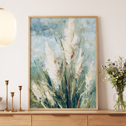 Pale Meadow Plumes – wall art displayed in a styled interior, gallery view 5