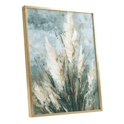 Pale Meadow Plumes – gold framed poster option