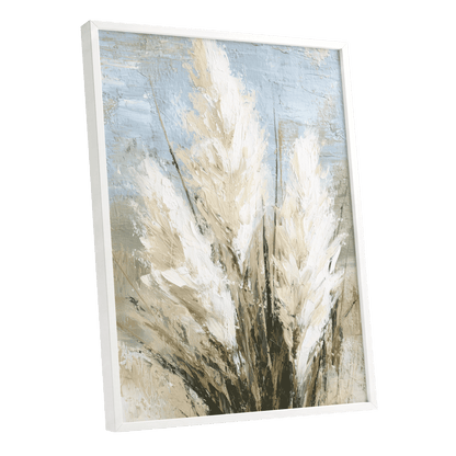 Pale Meadow Plumes – white framed poster option