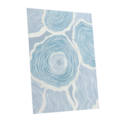 Pale Tidal Whorls, blue, white, gray abstract wall art shown as a unframed poster wall art print