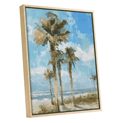 Palm Light Reverie – oak framed canvas option