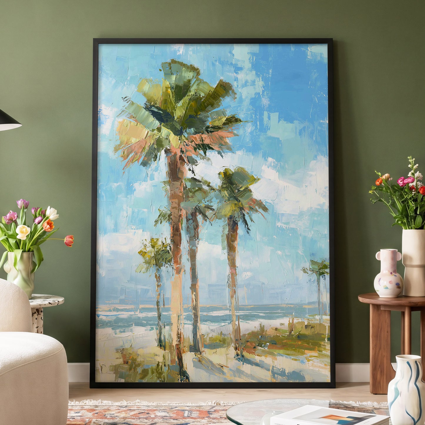 Palm Light Reverie – wall art displayed in a styled interior, gallery view 4