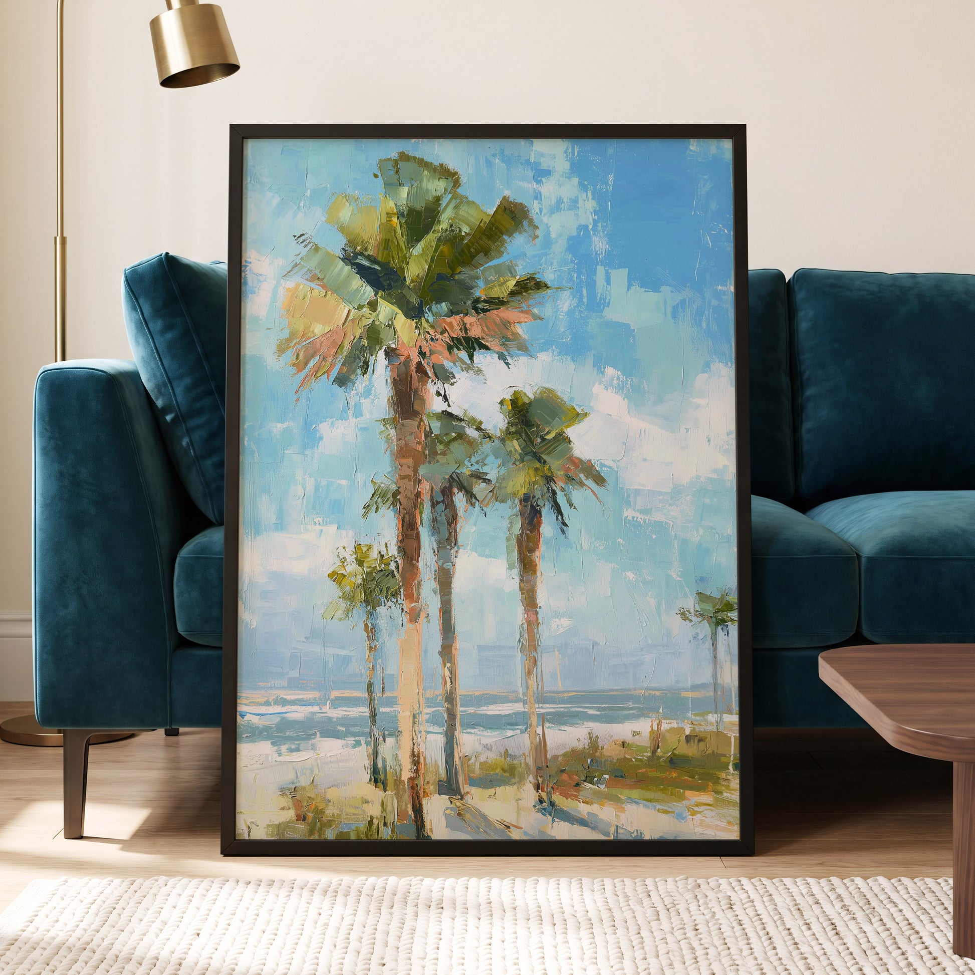 Palm Light Reverie – wall art displayed in a styled interior, gallery view 6